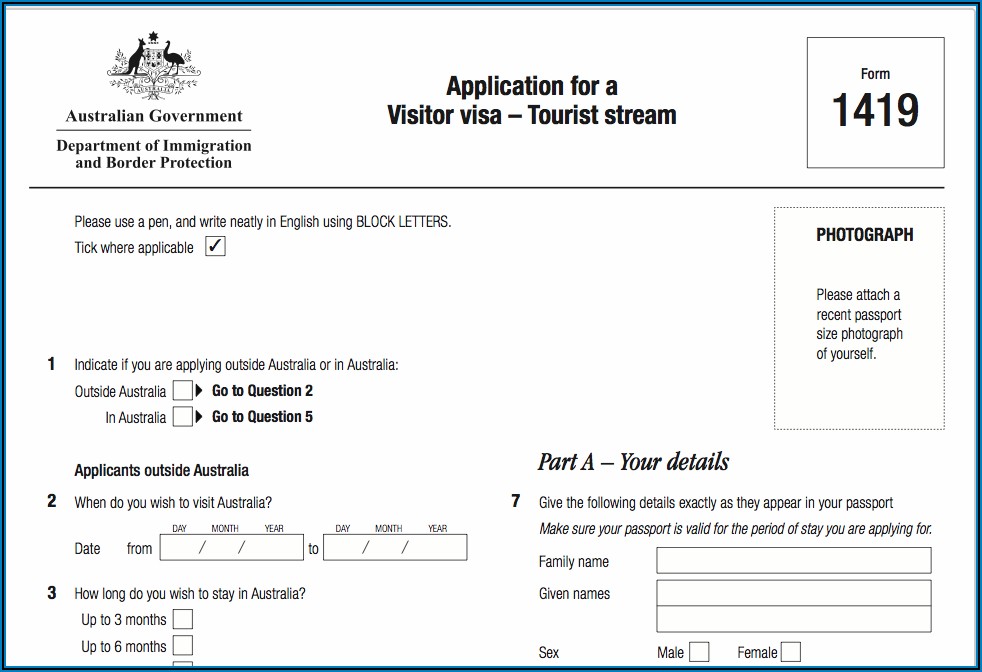 Australian Visa Form 1419 Indonesia