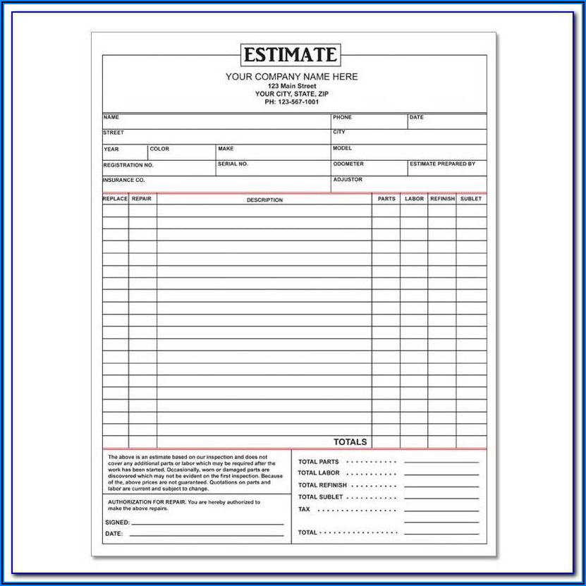 Auto Body Shop Invoice Template Invoice Resume Template Collections