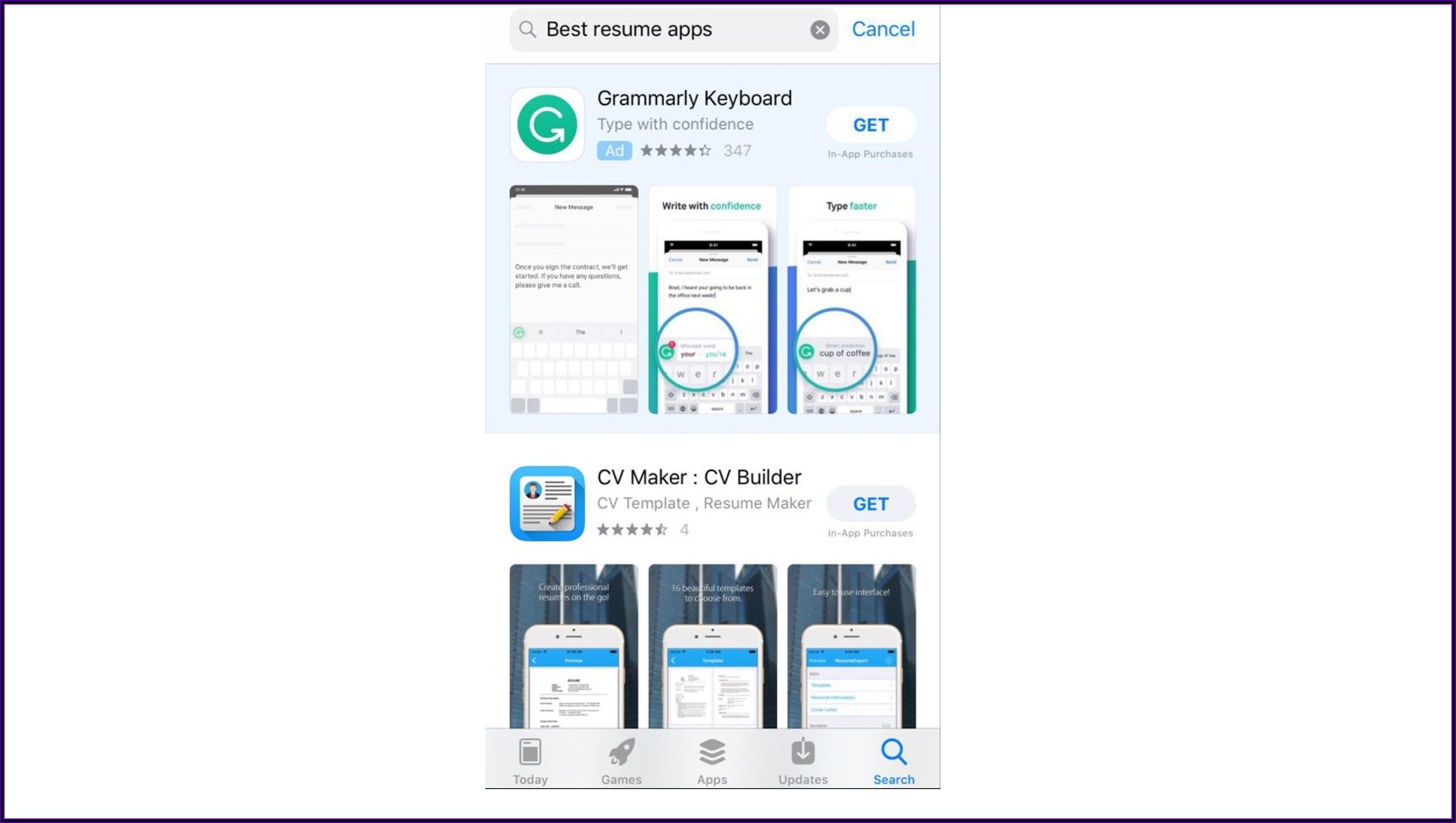 Best Resume Maker App Ios