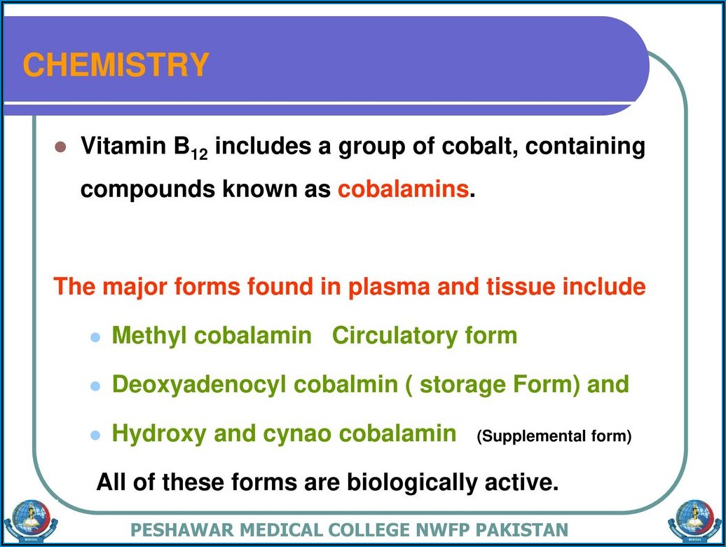 Biologically Active Form Of Vitamin B12