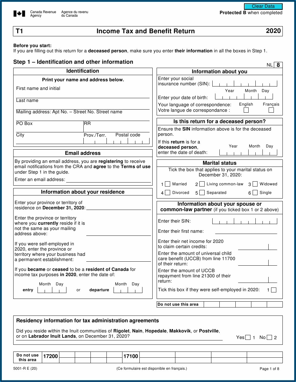 Blank Canadian Income Tax Forms