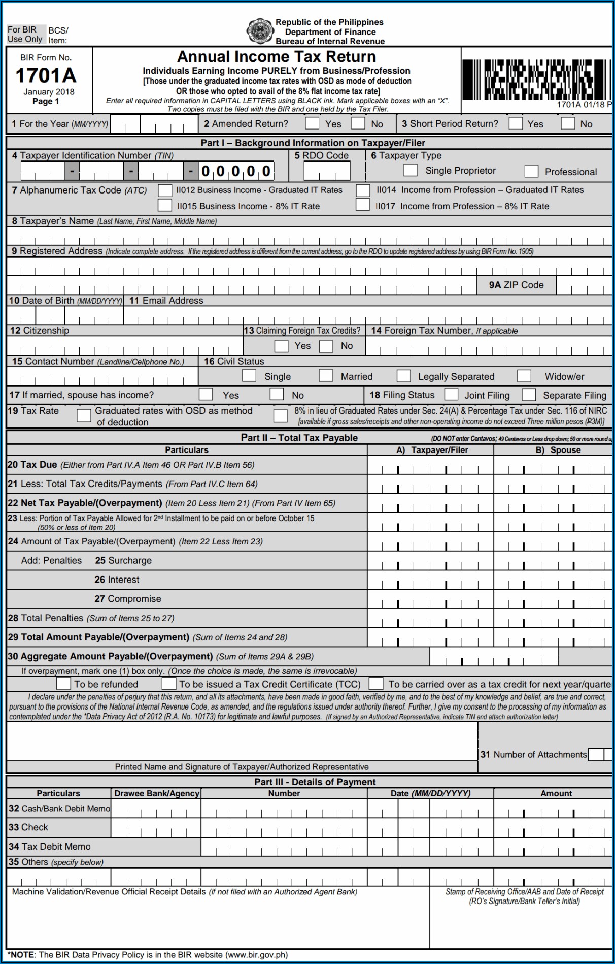 Blank Income Tax Forms 2019