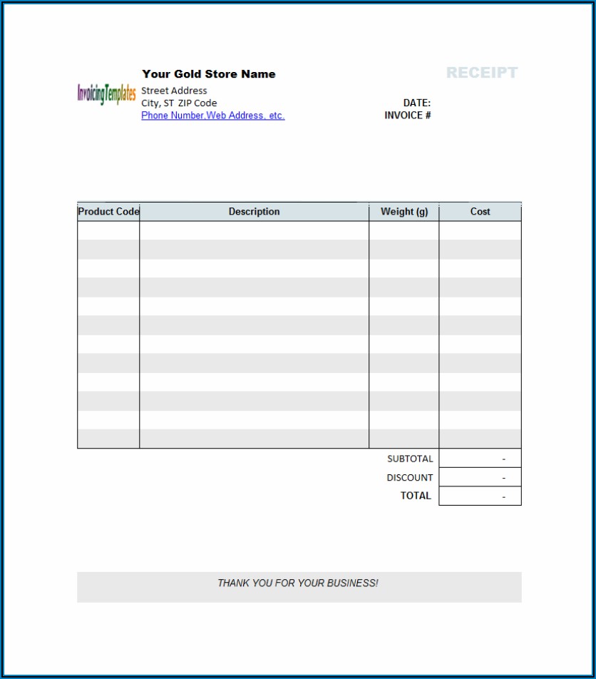 Blank Invoice Template Download Free