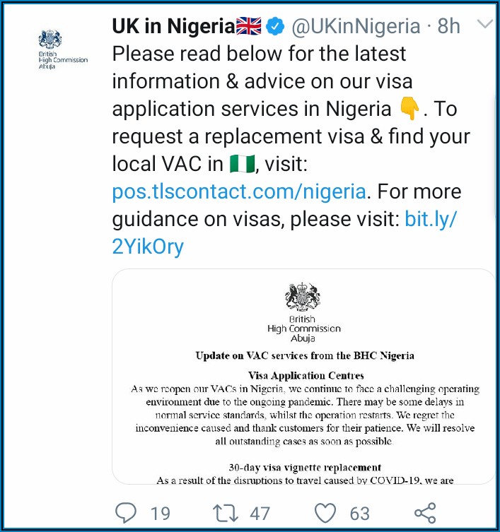 British Embassy Visa Fees In Nigeria