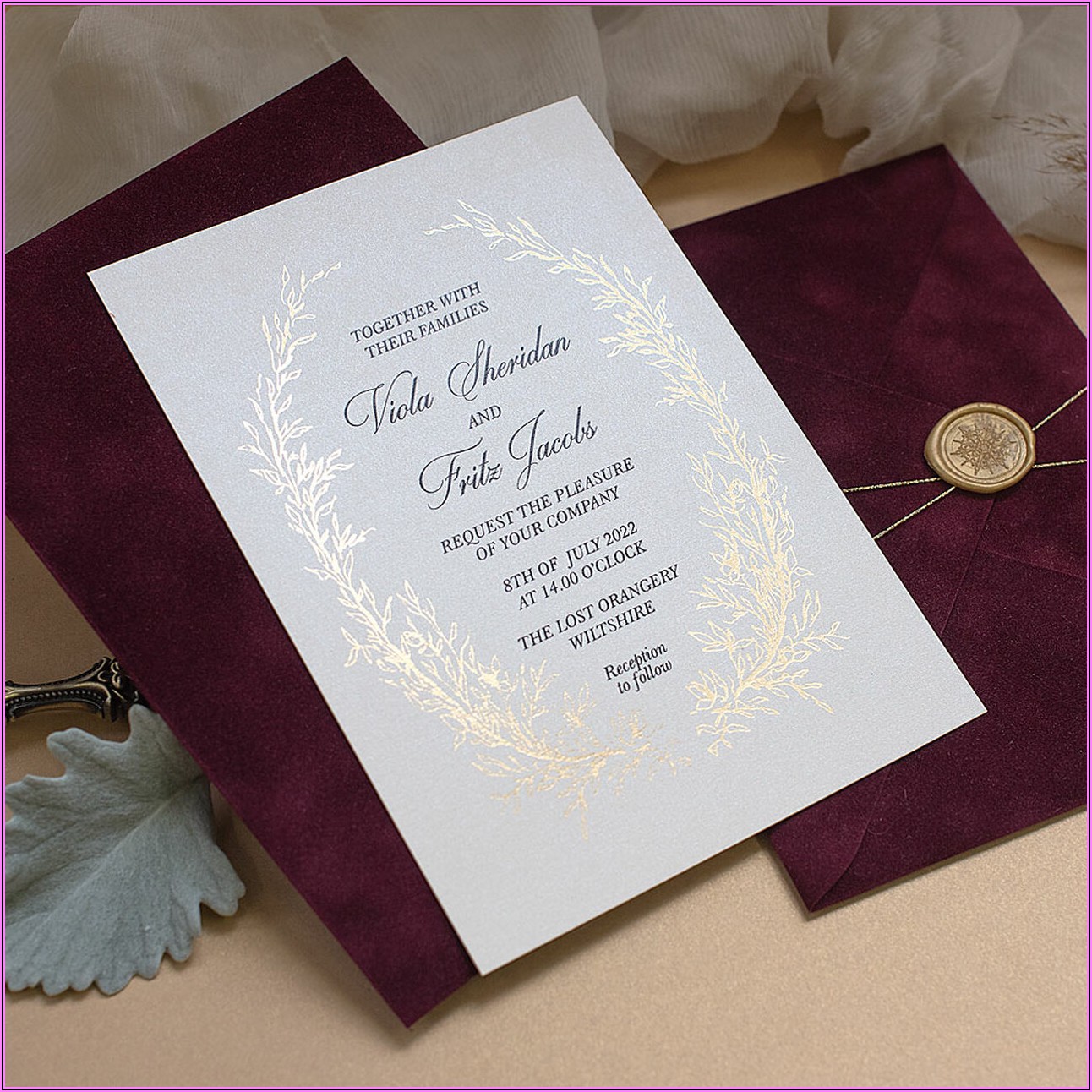 Burgundy Wedding Invitations Uk