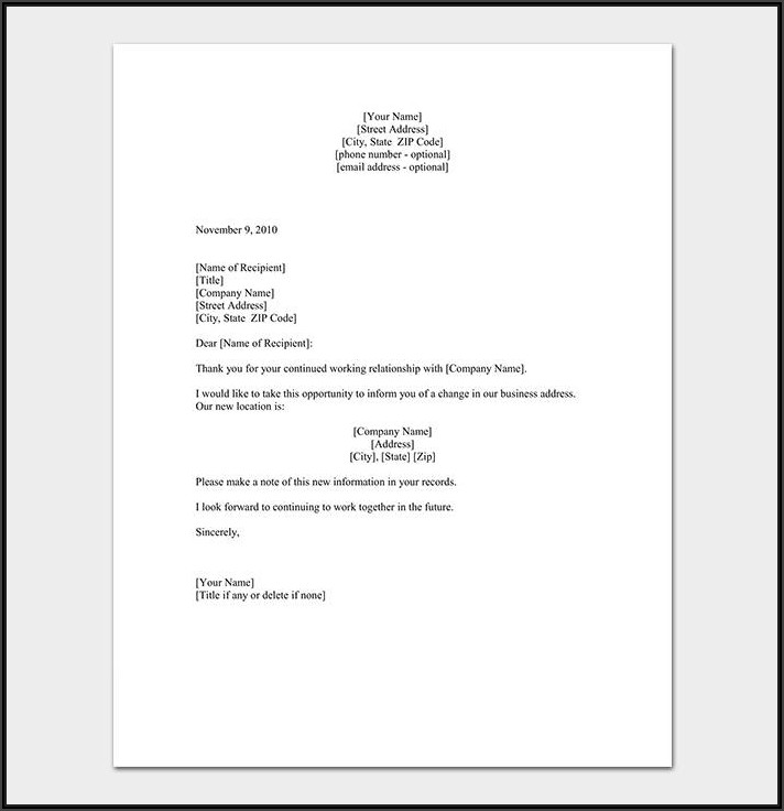 Business Letter Format Template Word