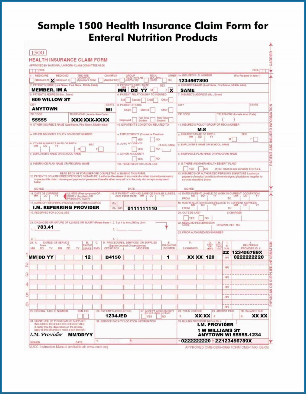Cms 1500 Form Template Free
