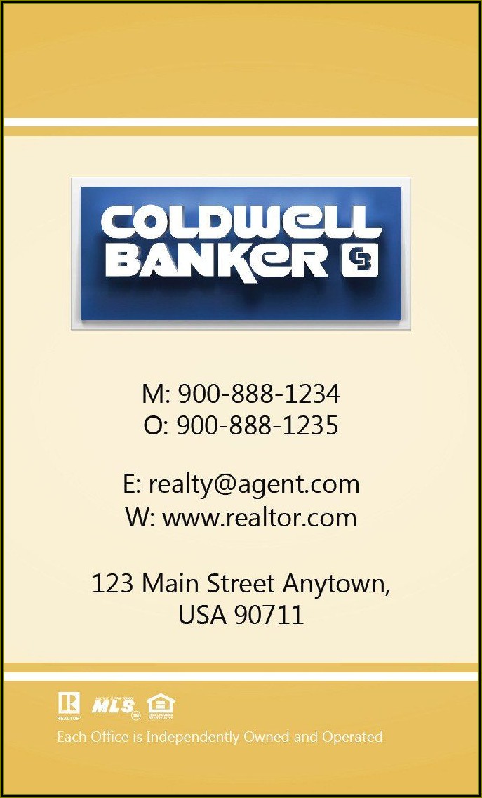 Coldwell Banker Business Cards Template
