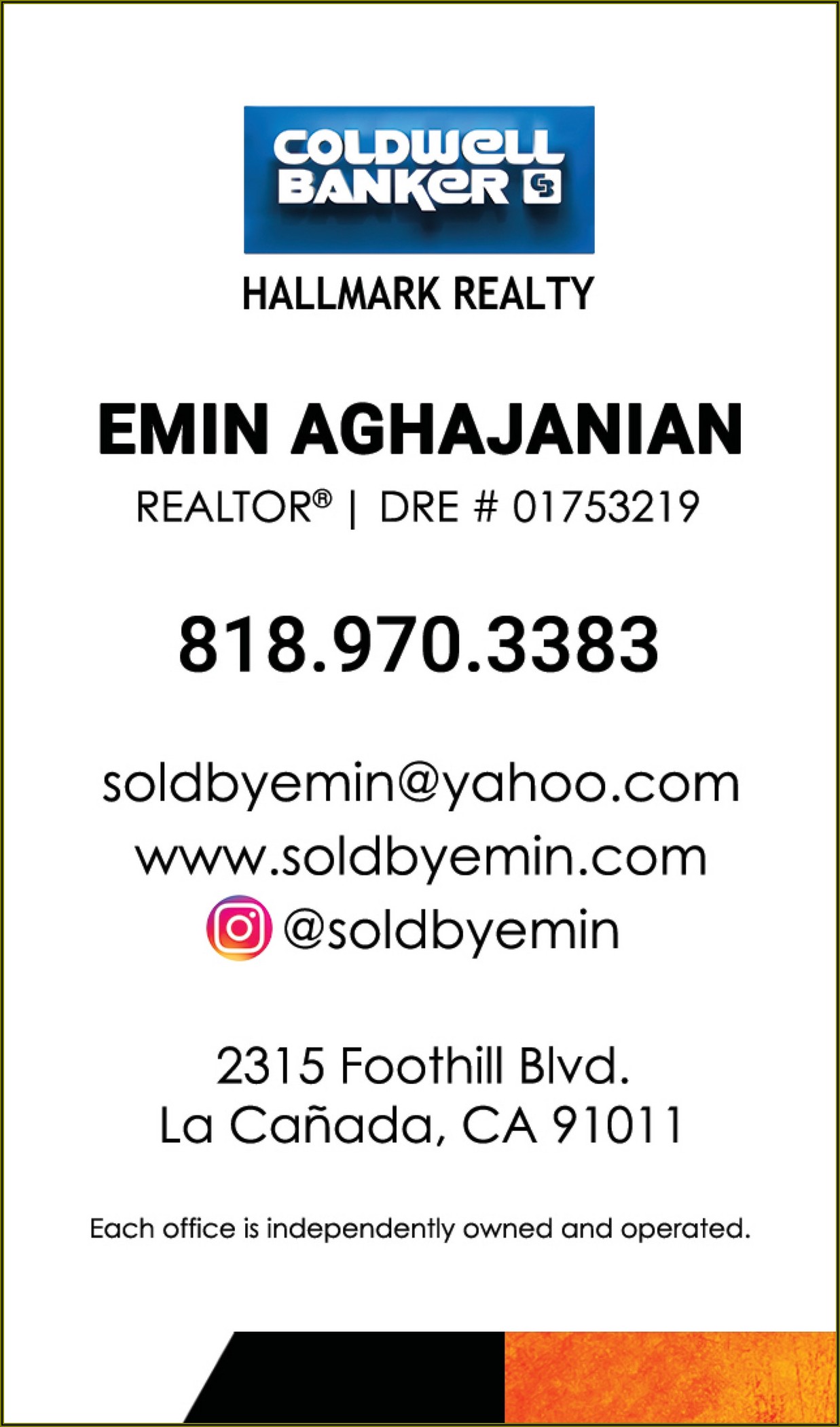 Coldwell Banker Realty Business Cards