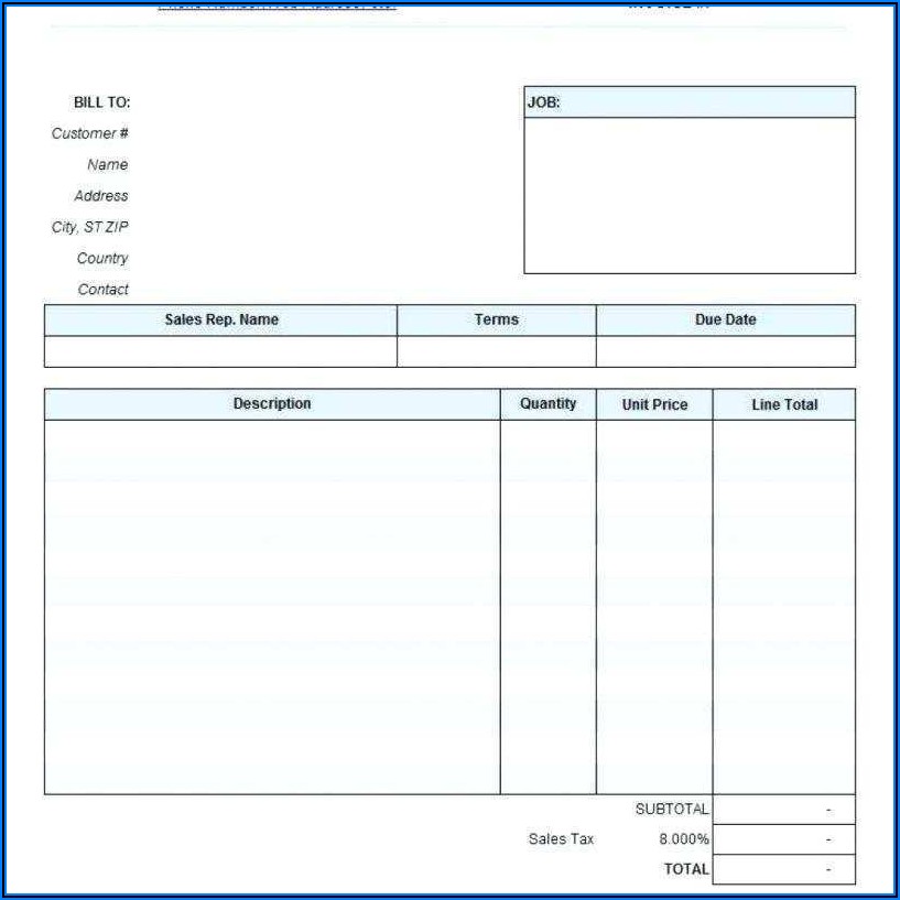 Contractor Invoice Template Uk Excel