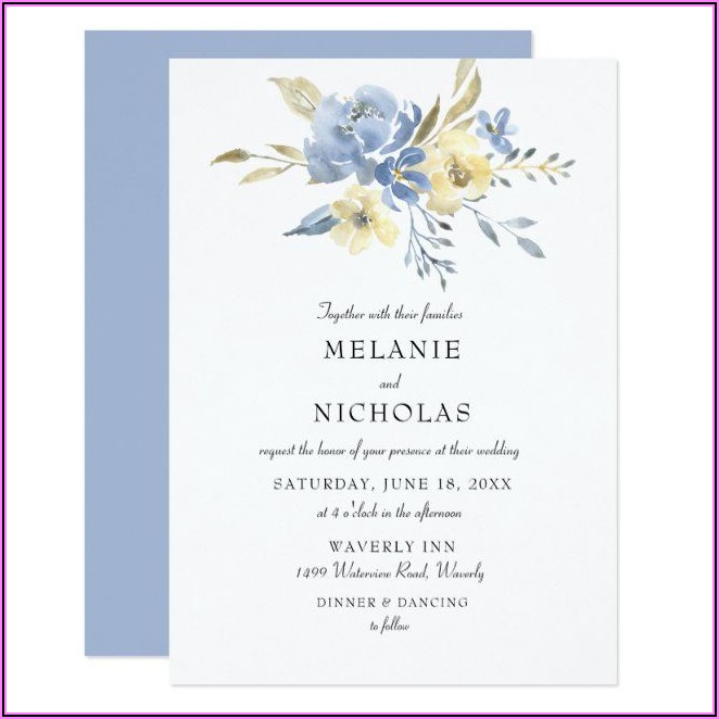 Dusty Blue Floral Wedding Invitations
