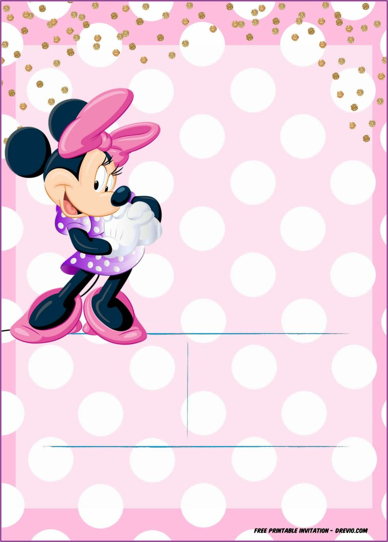 Editable Minnie Mouse Birthday Invitations