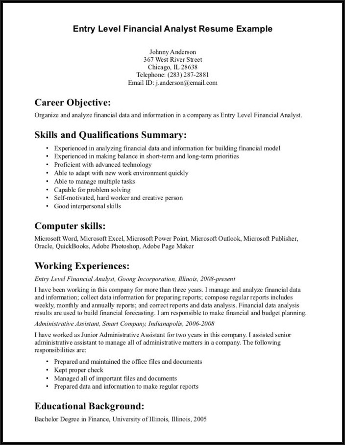 Examples Of Good Resumes For College Students
