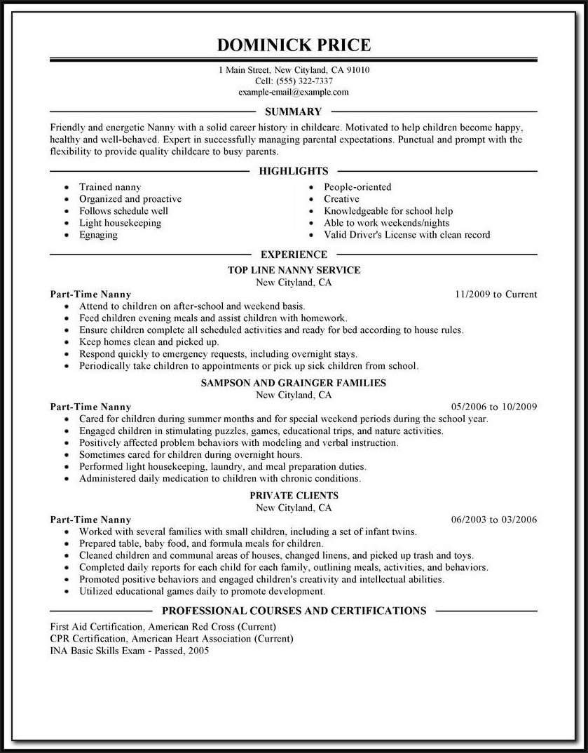 Examples Of Resumes For Jobs With No Experience