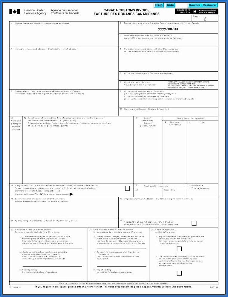 Fillable Invoice Template Word