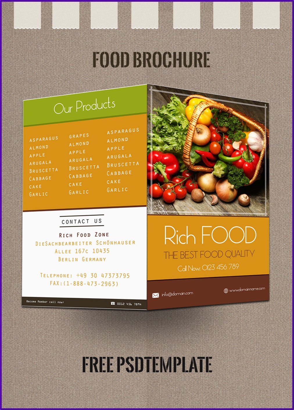 Food Brochure Templates Psd Free Download