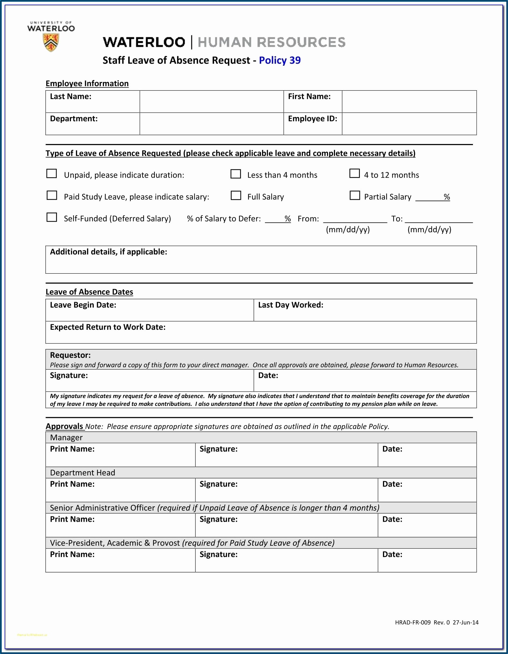 Forms For Fmla Leave Request