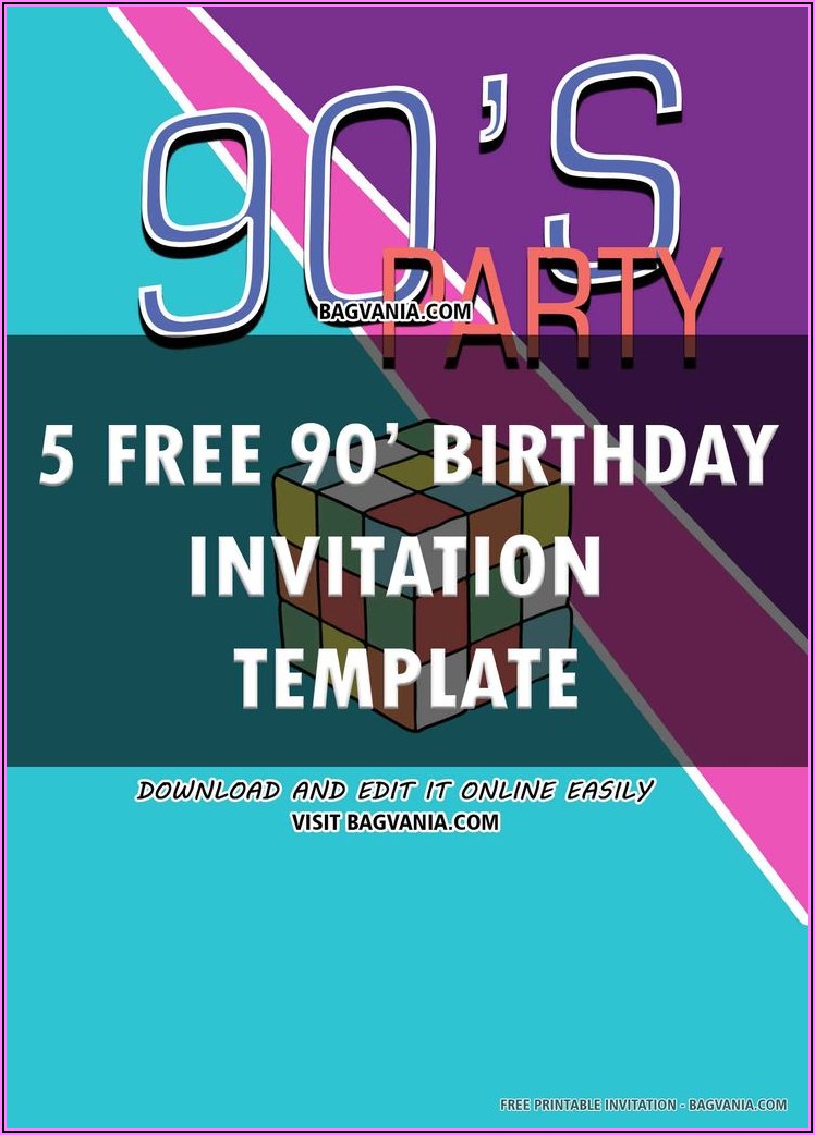 Free 90's Birthday Invitation Templates