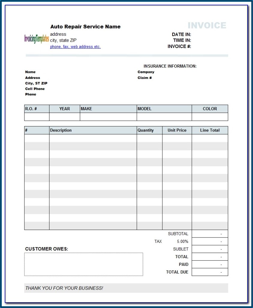 Free Blank Invoice Form Pdf