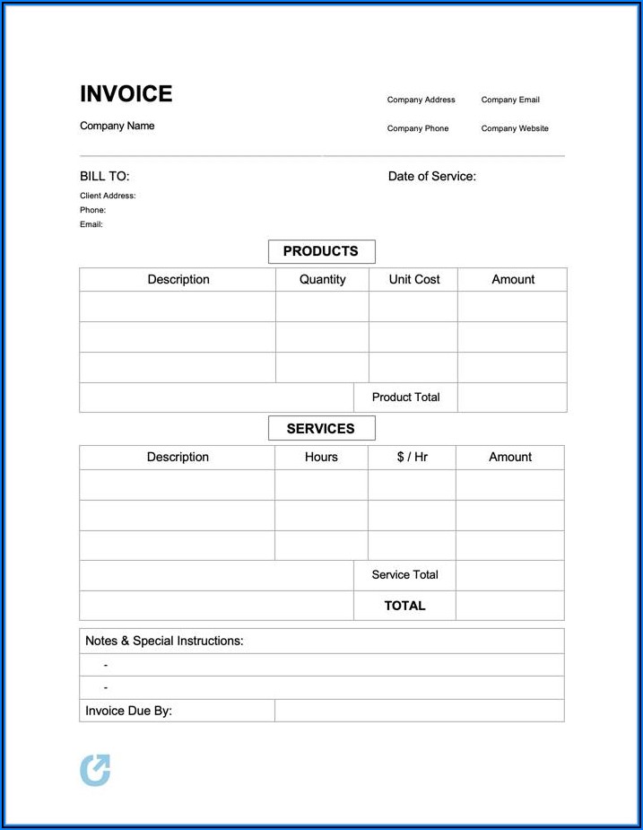 Free Blank Invoice Word Document