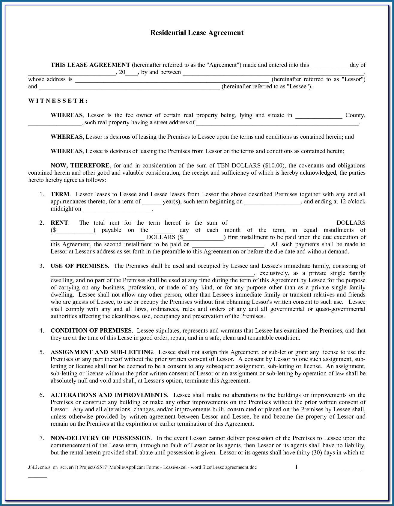 Free Commercial Lease Agreement Template Download Uk