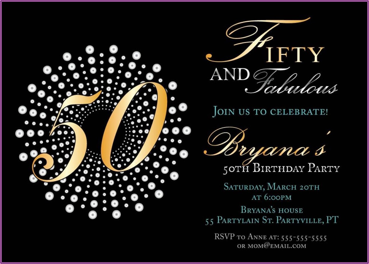 Free Editable 50th Birthday Invitation Templates
