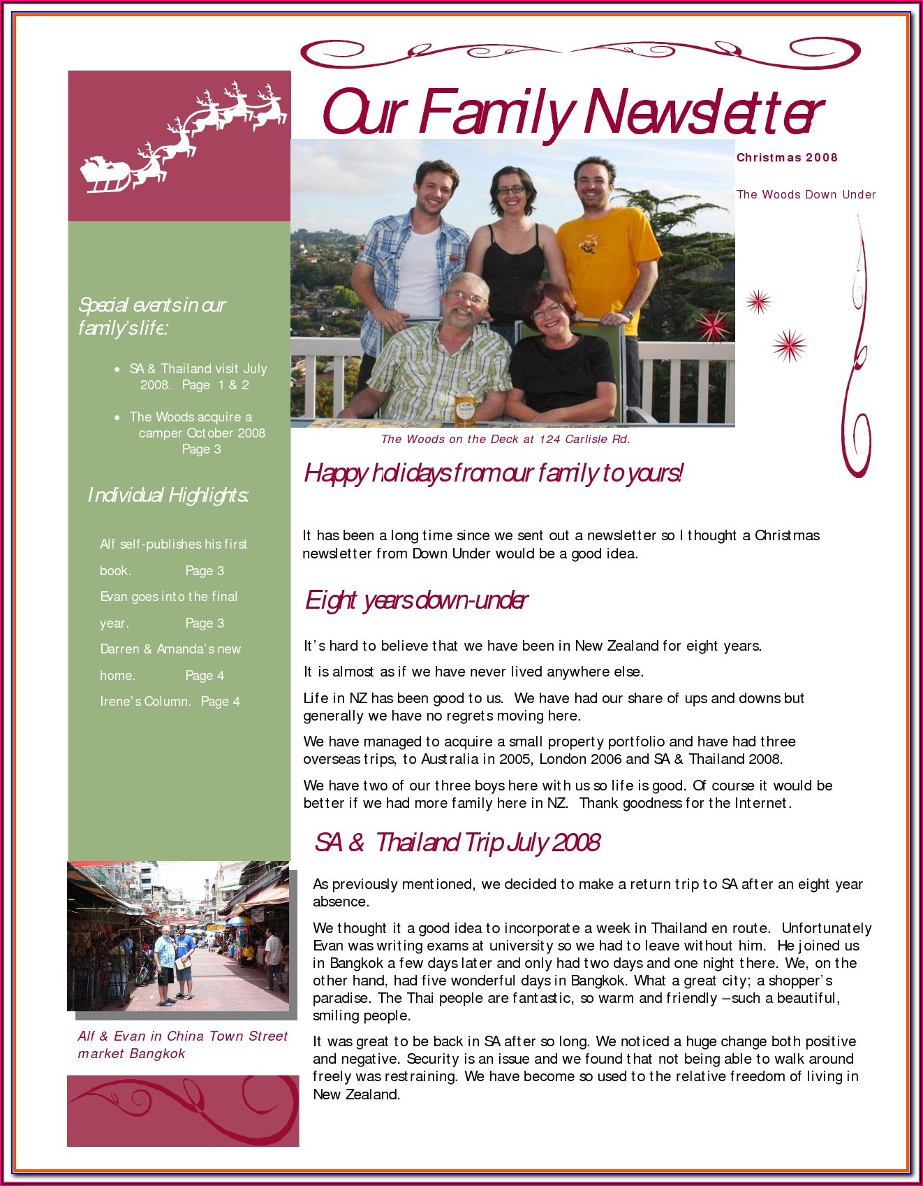 Free Family Reunion Newsletter Templates
