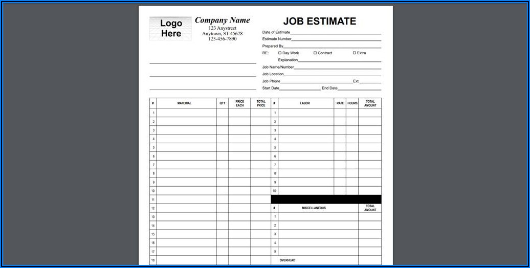 Free Landscaping Estimate Template Excel