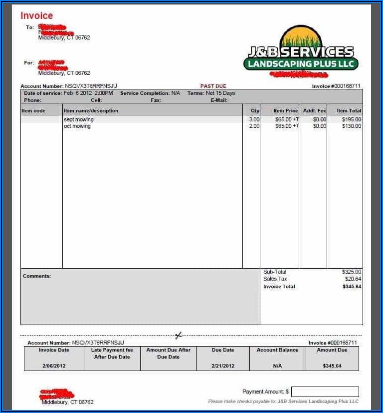 Free Lawn Maintenance Invoice Template