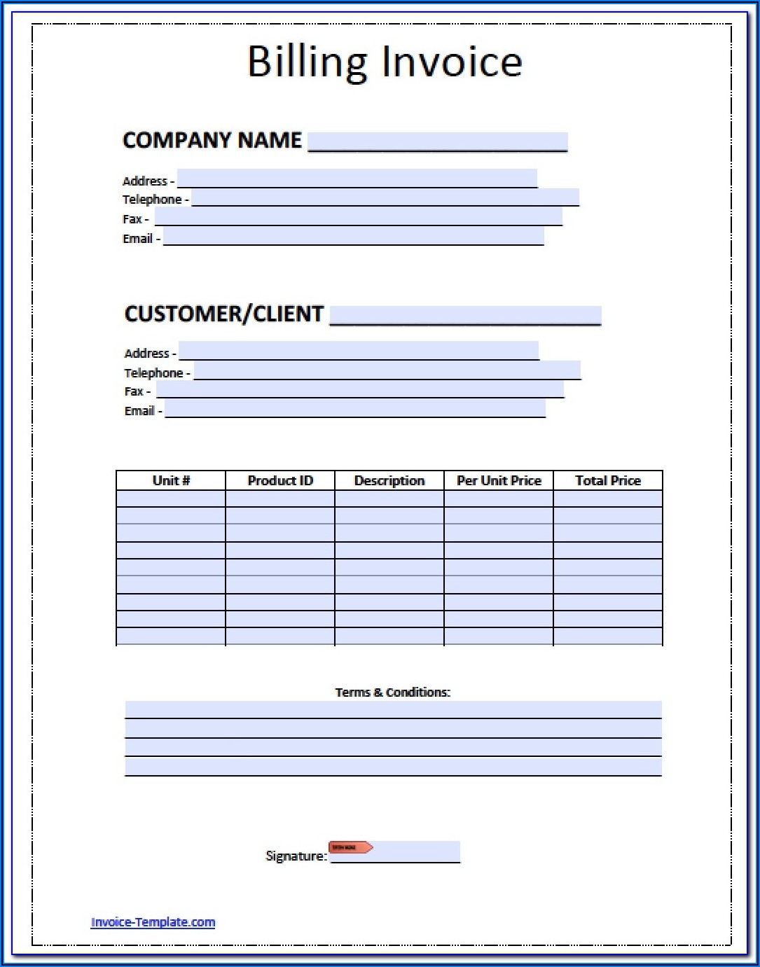 Free Medical Records Invoice Template