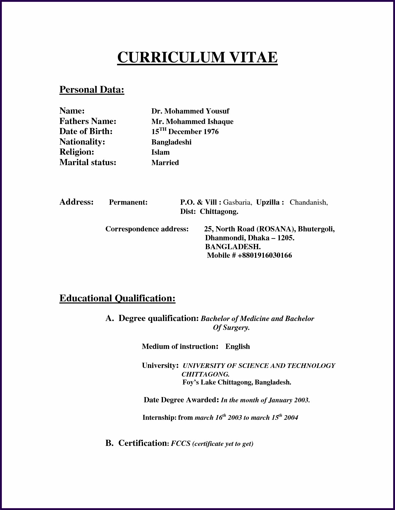 Free Resume Templates Download Doc