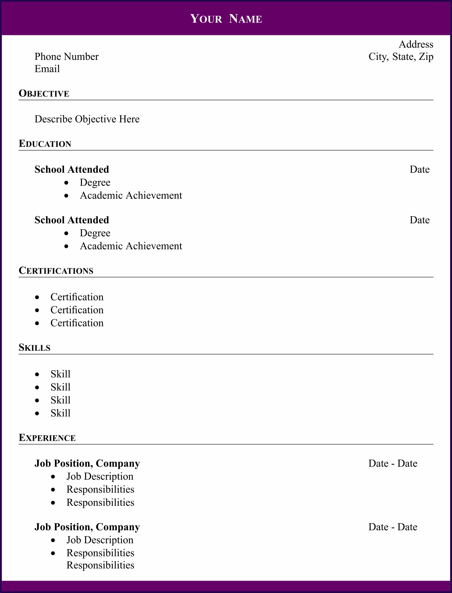 Free Resume Templates Downloadable Resume Resume Template 