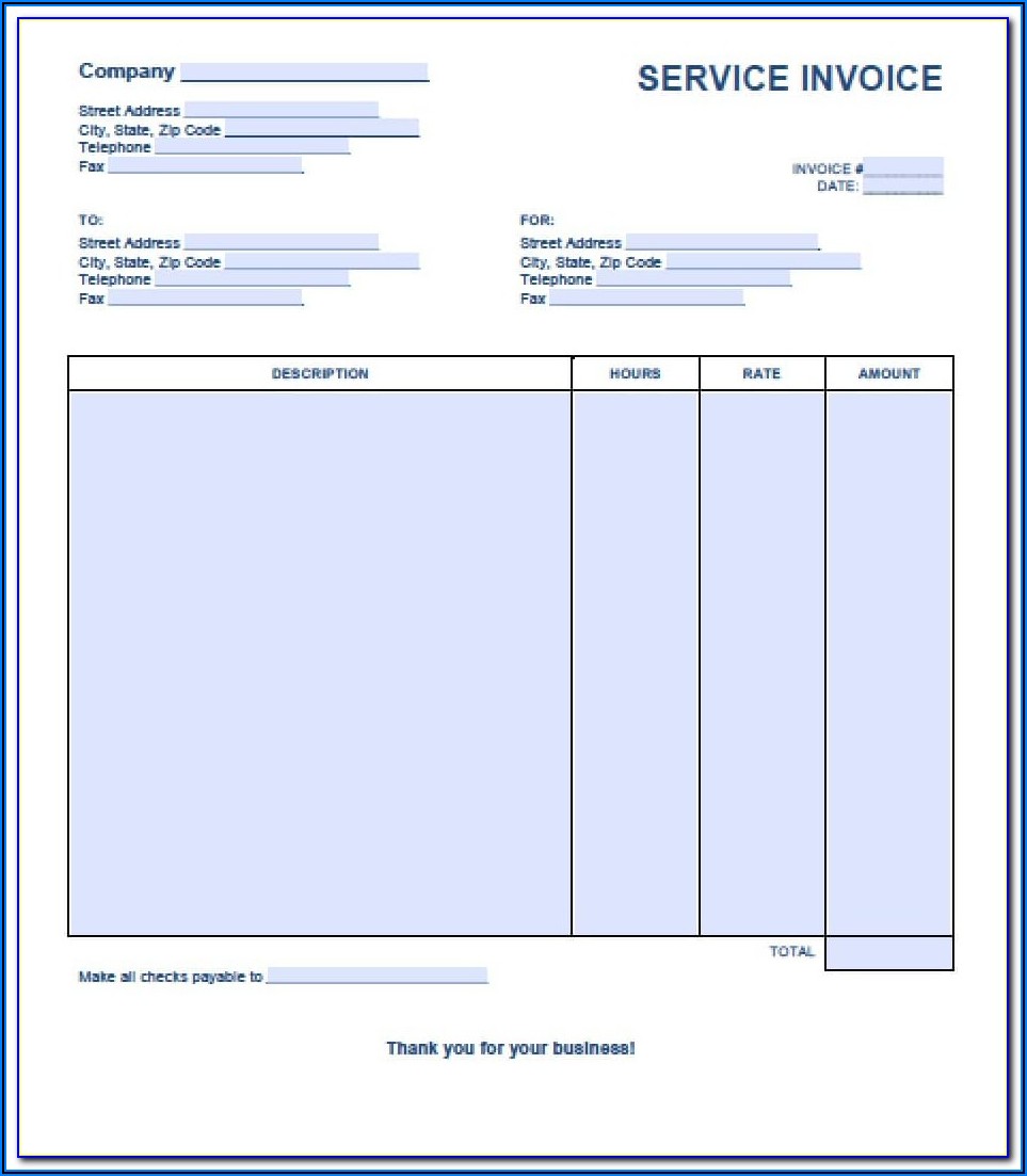 Free Service Invoice Template Microsoft Word