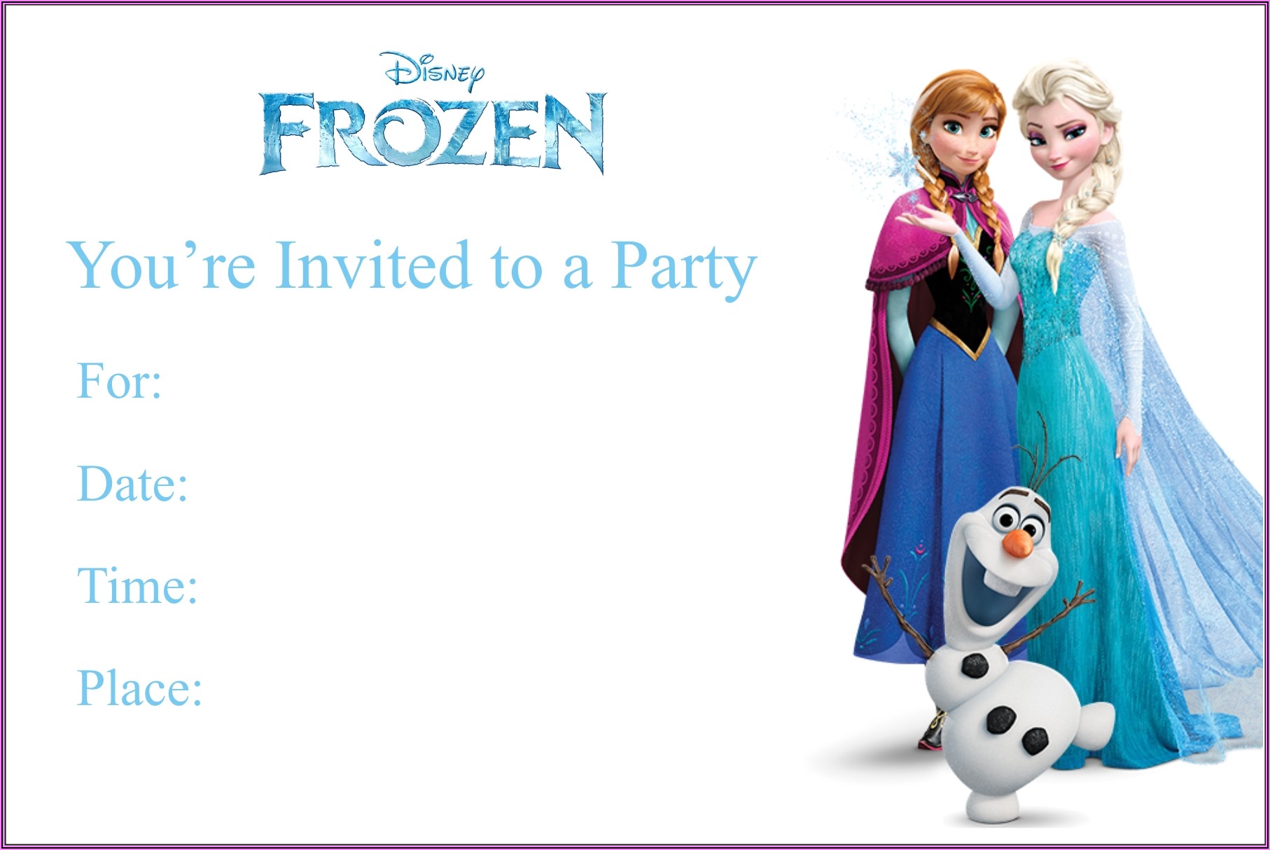 Frozen Birthday Invitation Template