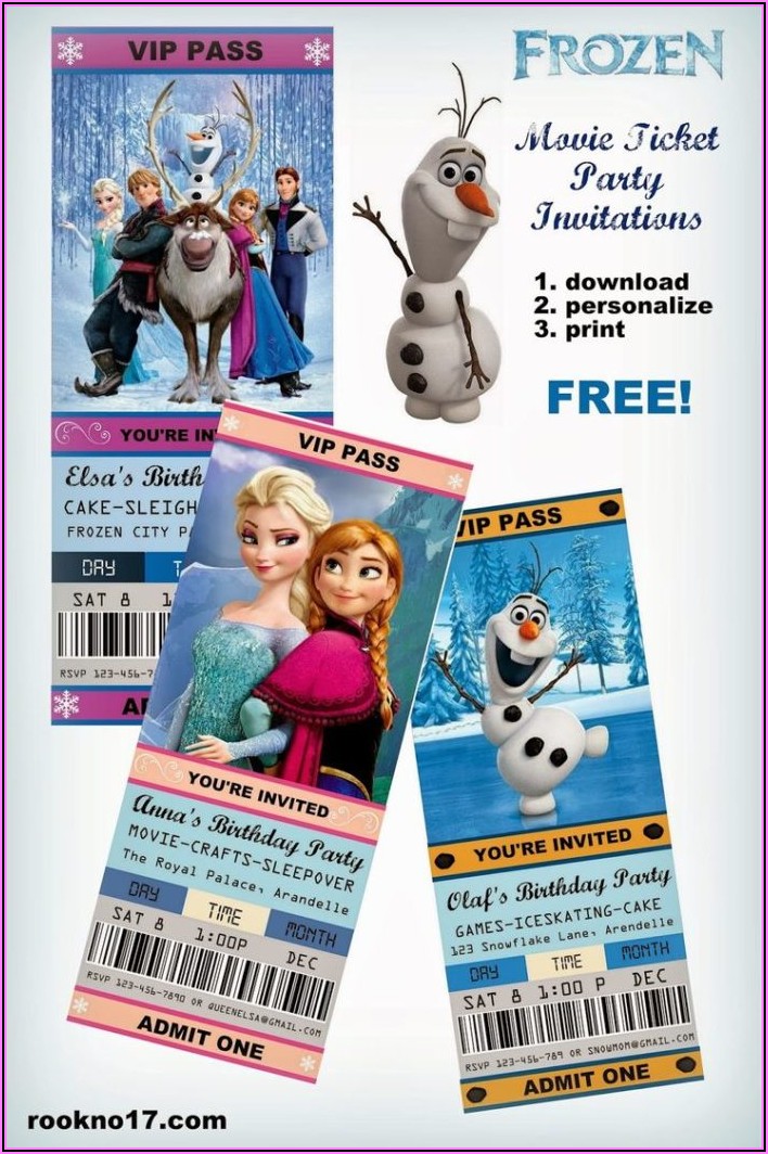 Frozen Birthday Invitations Free Download
