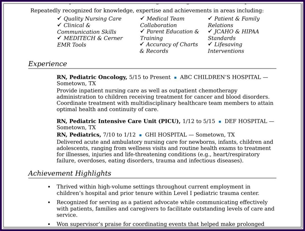 Gnm Nursing Resume Format Free Download