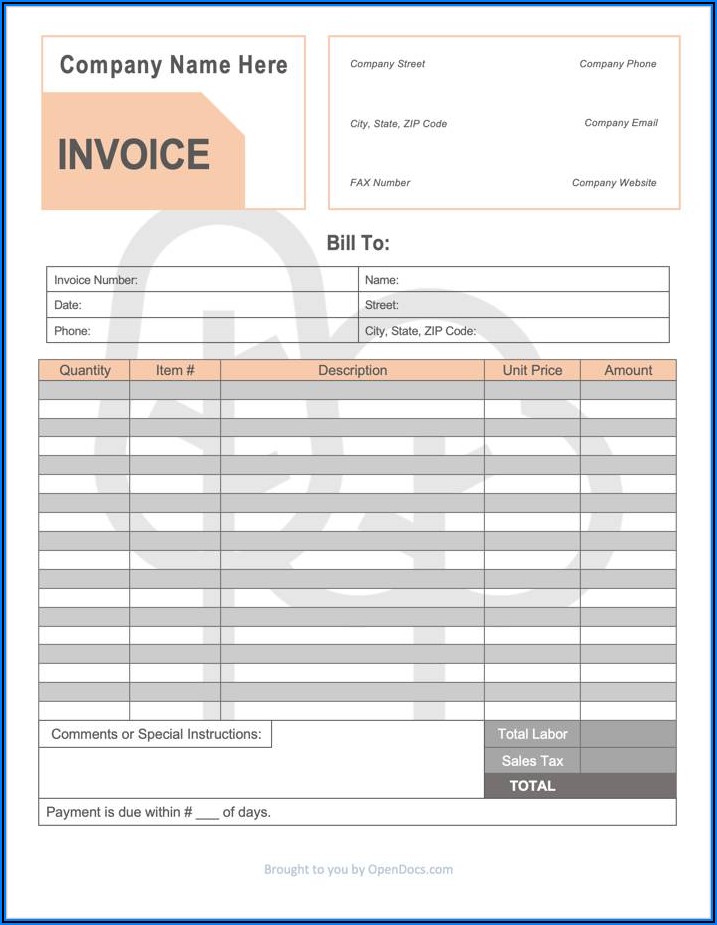 Lawn Care Invoice Sample