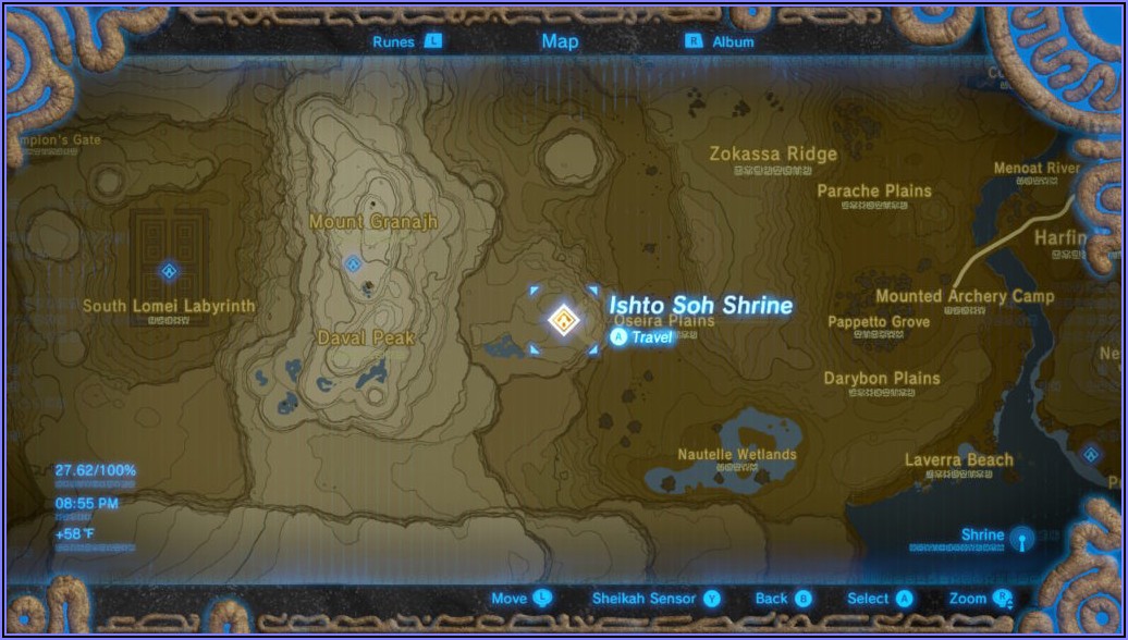 Legend Of Zelda Breath Of The Wild All Shrines Map