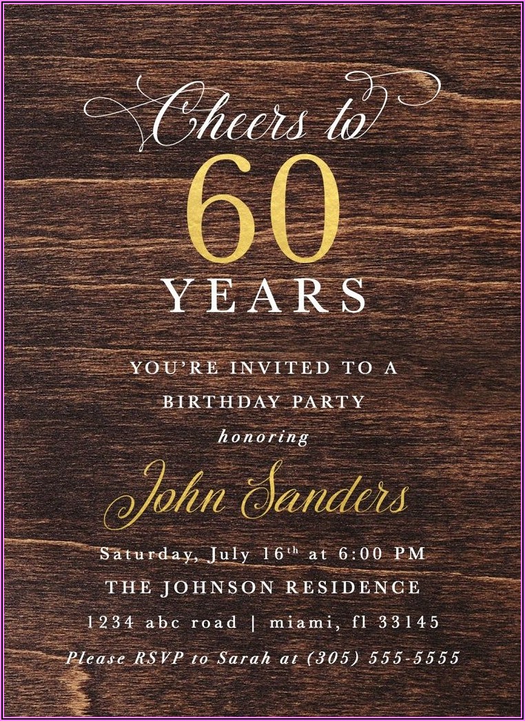 Male 60th Surprise Birthday Invitations