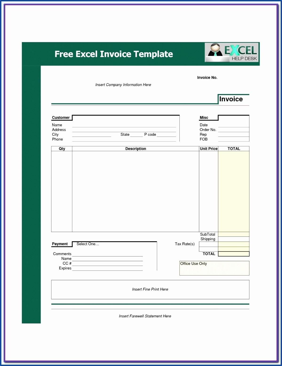 Ms Access Invoice Template Free Download