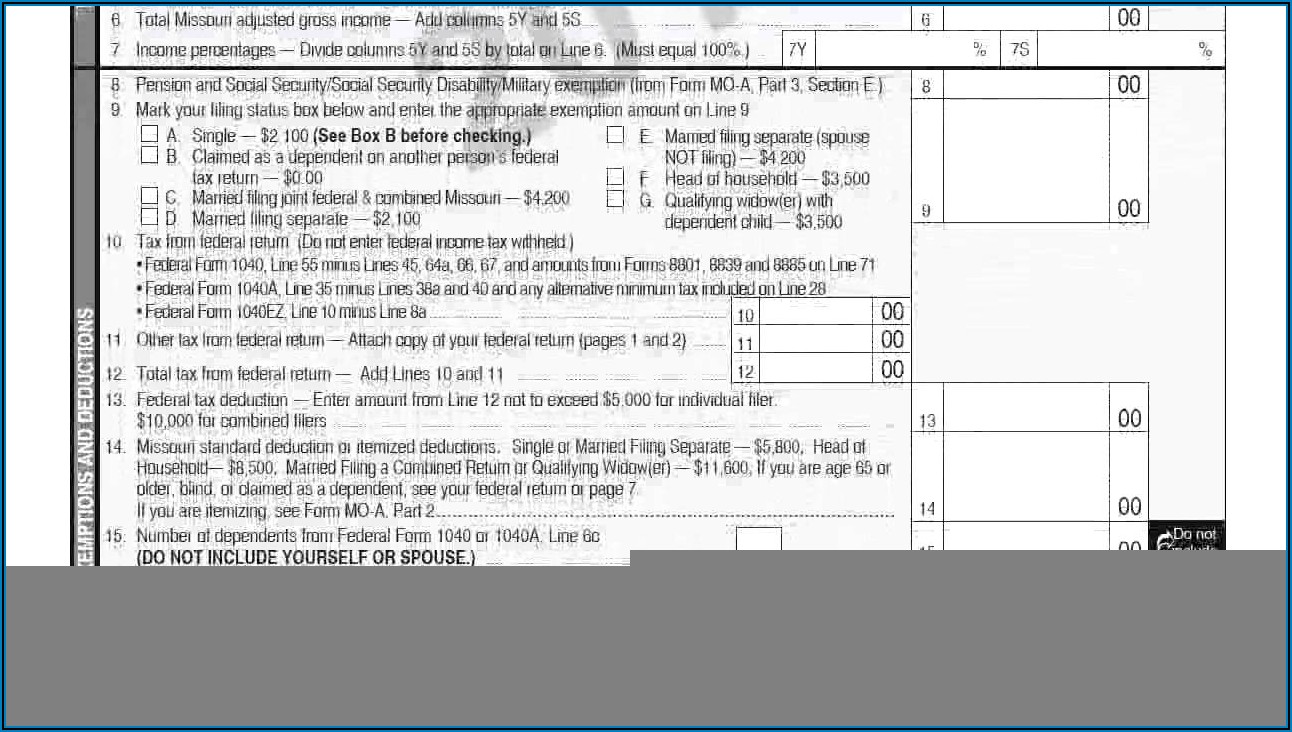 Printable Missouri State Income Tax Forms Form Resume Template 