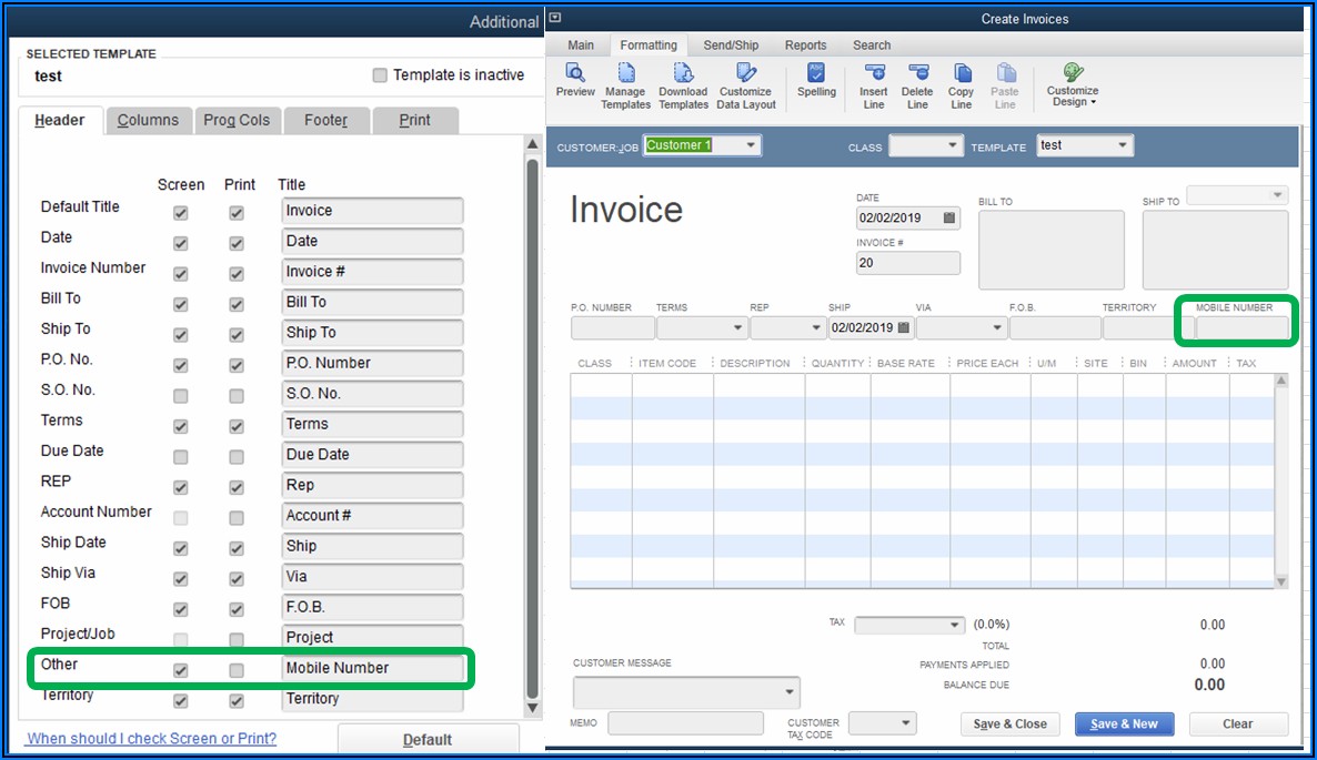 Quickbooks Desktop Change Invoice Template