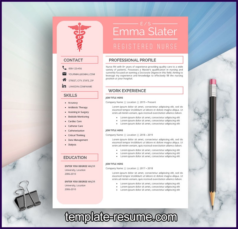 Registered Nurse Resume Template Word
