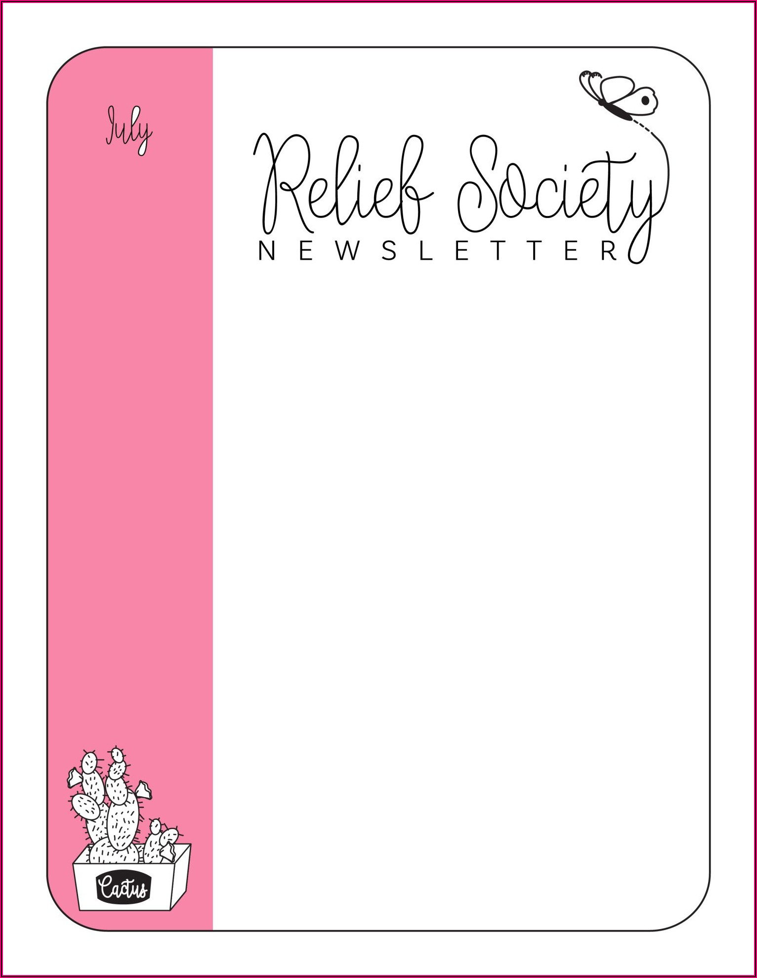 Relief Society Newsletter Template Free