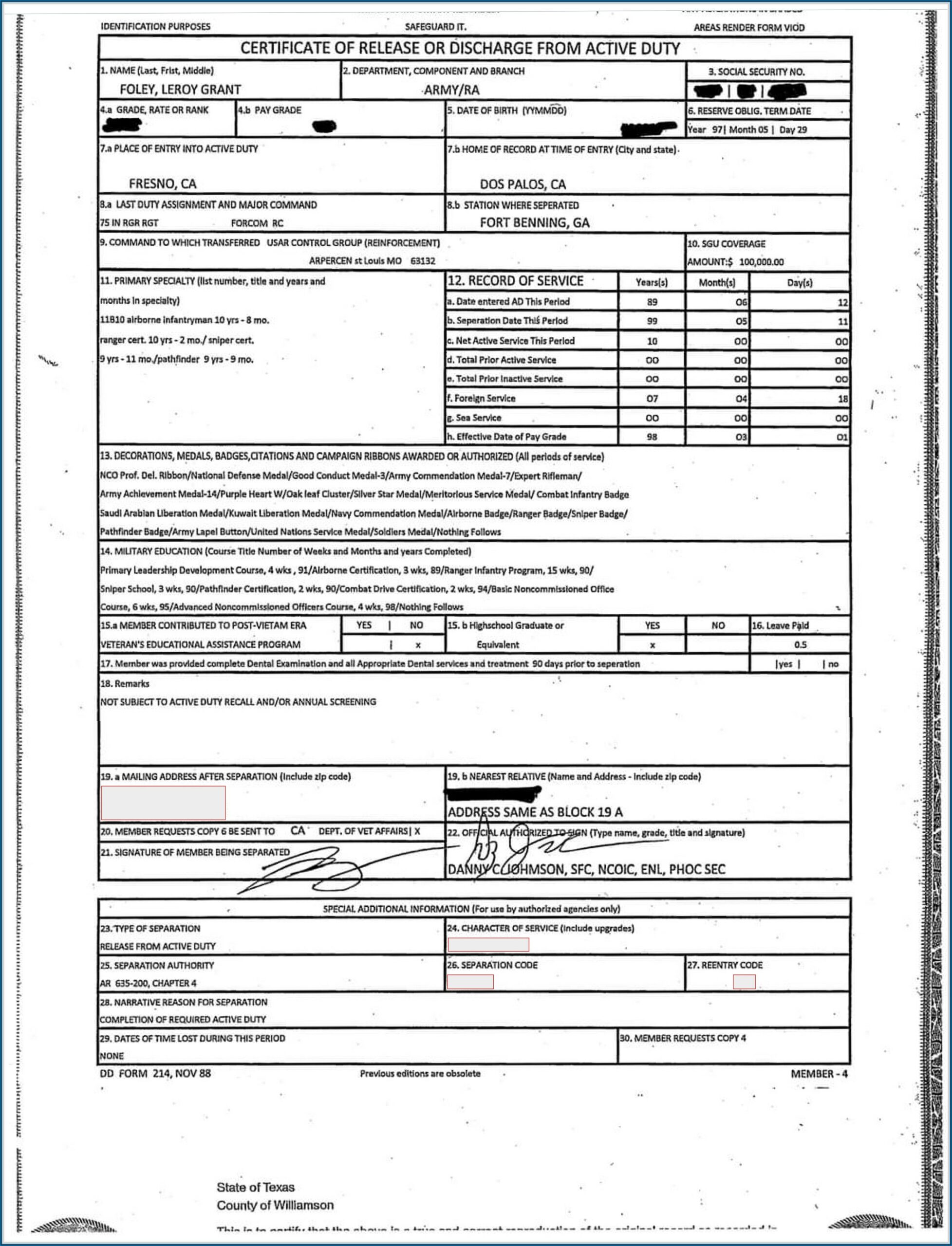 Replacement Dd214 Form