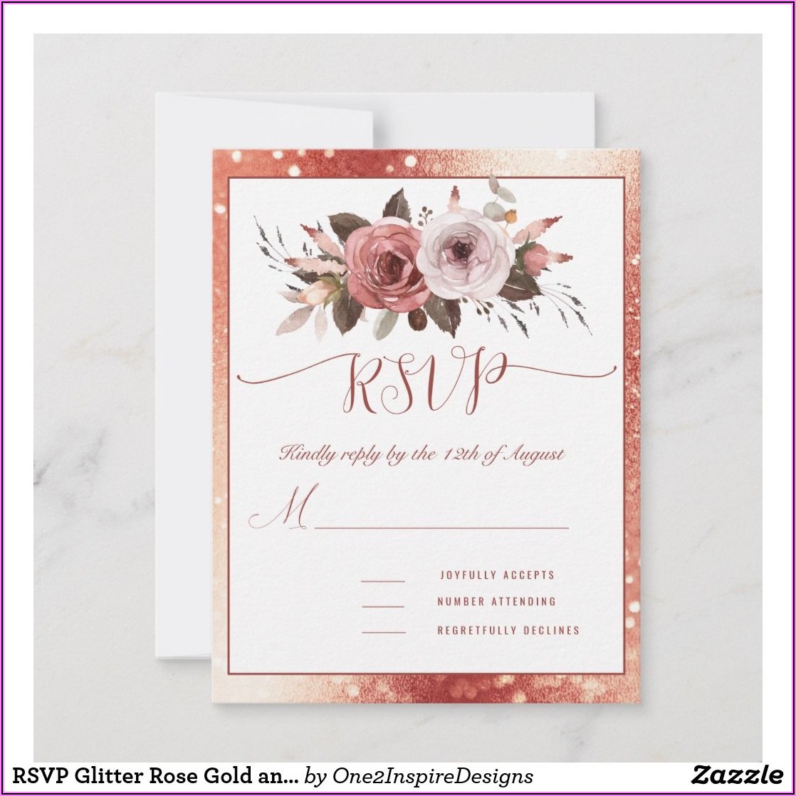 Rose Gold Wedding Invitations And Rsvp
