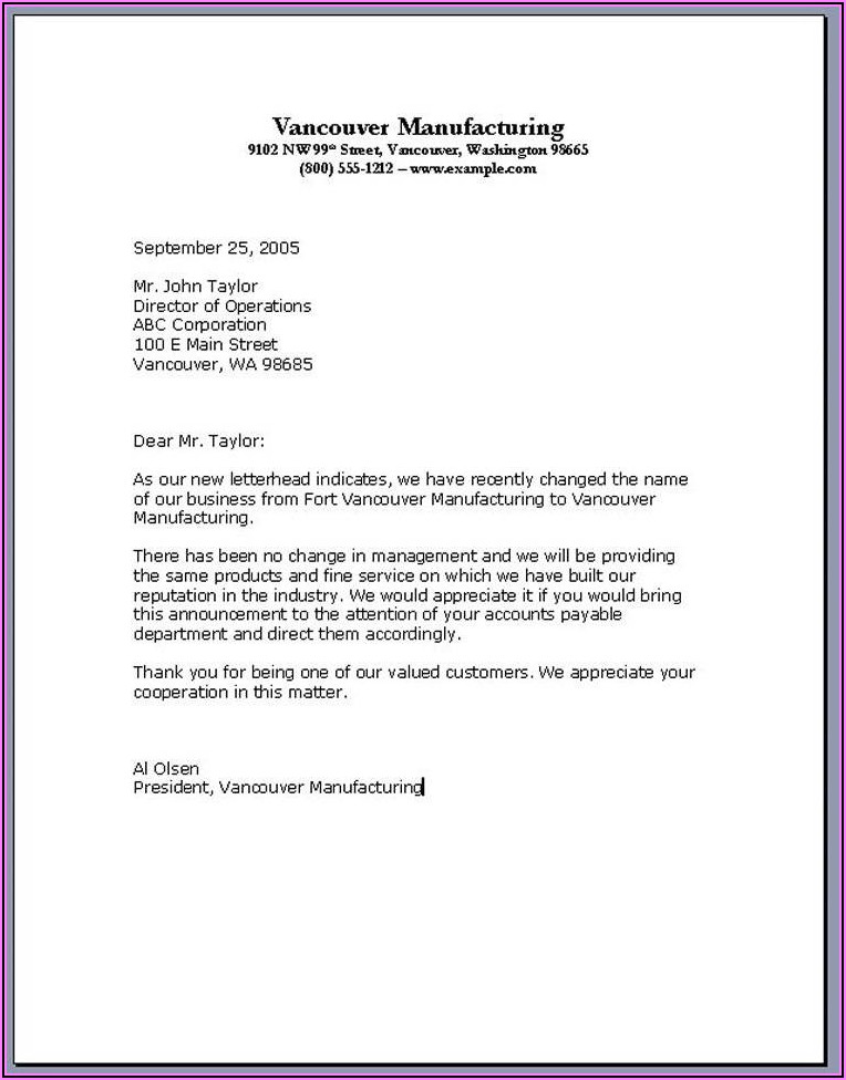Sample Business Letter Envelope Format