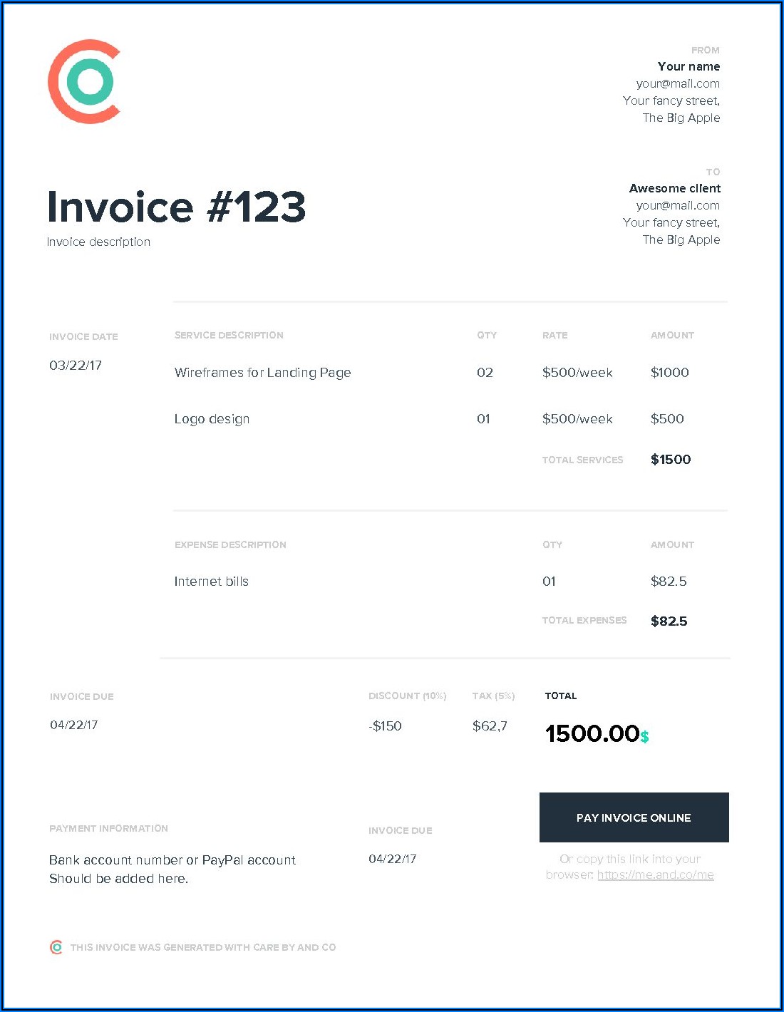 Sample Quickbooks Invoice Template