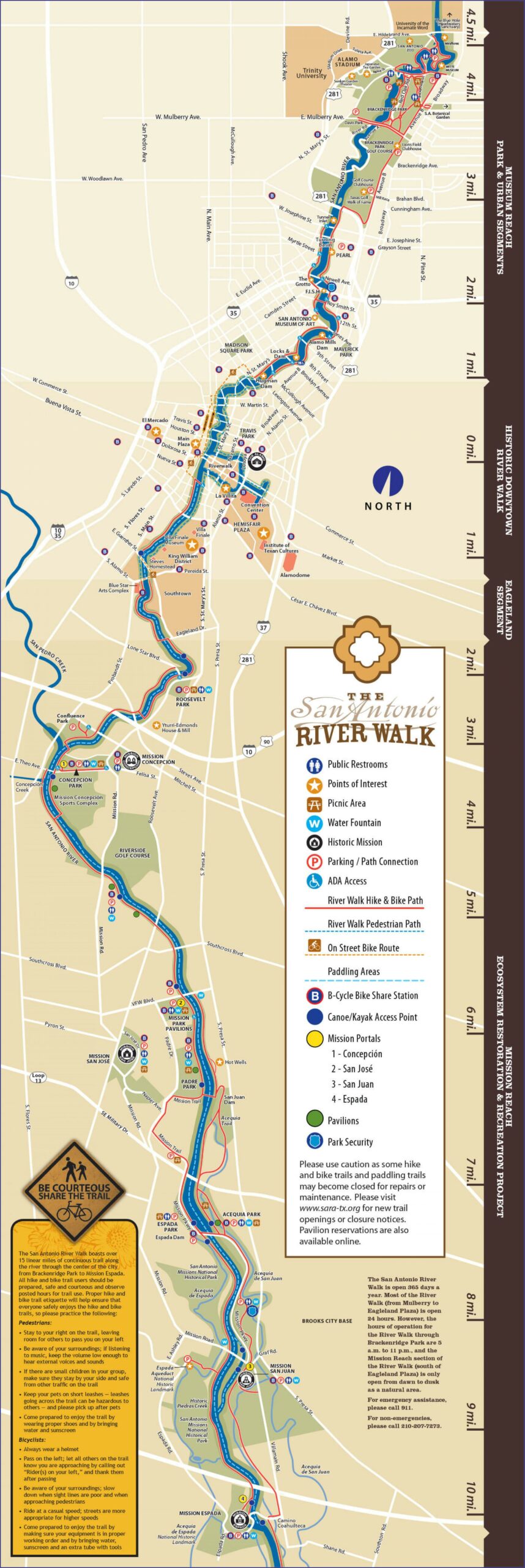 San Antonio Riverwalk Map With Restaurants