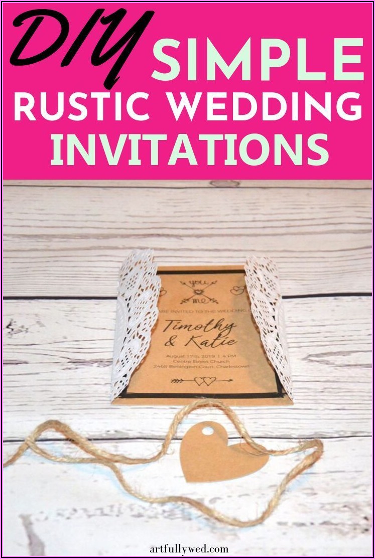Simple Diy Rustic Wedding Invitations